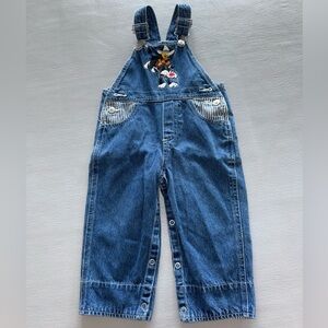 Vintage 90s Warner Bros. Blue Denim Overalls with Character Design